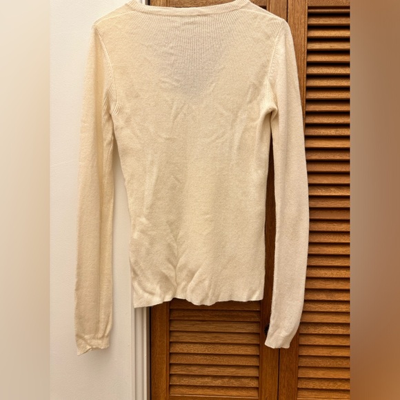 RED Valentino Beige Ruffle Front Sweater Size Small - Picture 3 of 9